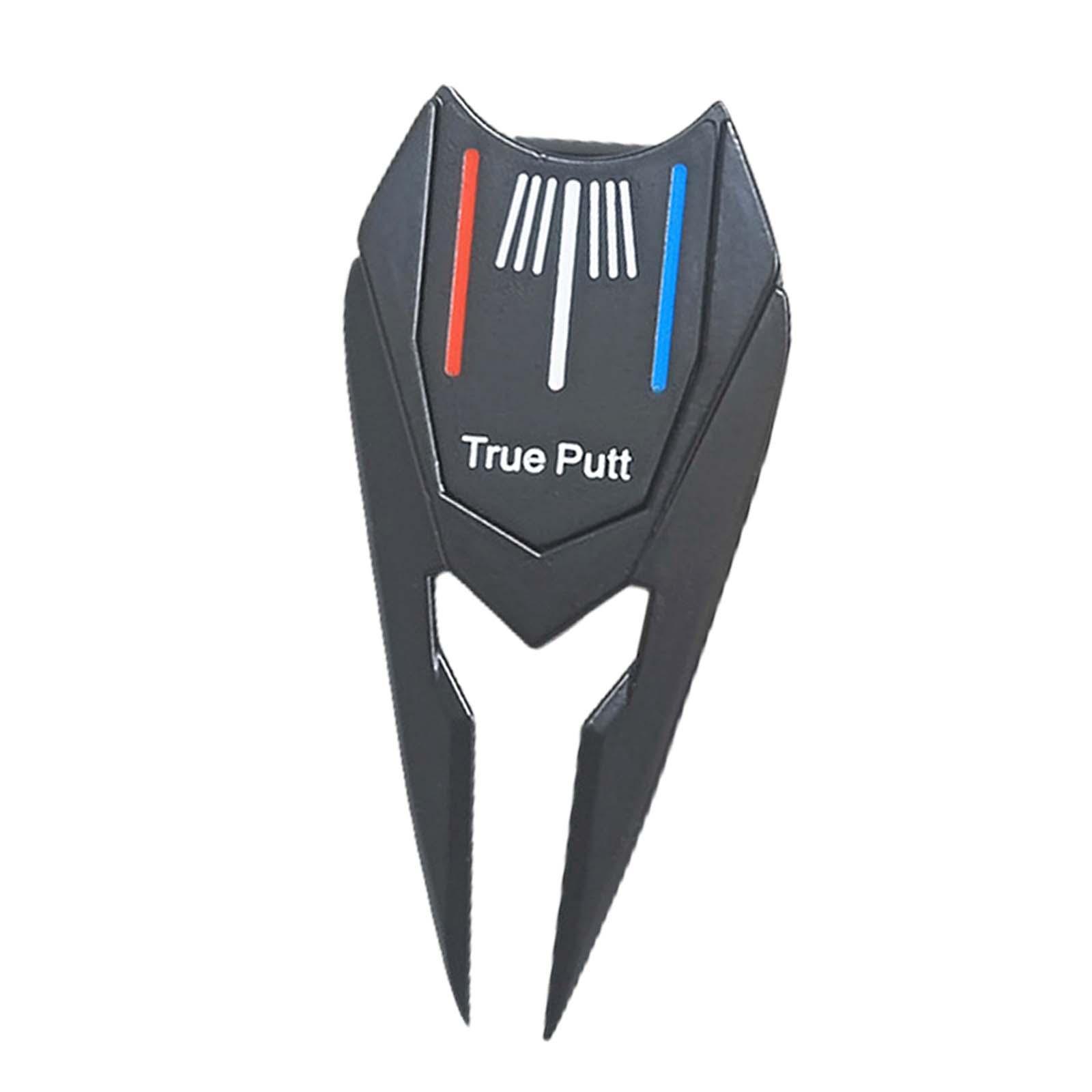 Golf Pitch Repair Tool Portable Alloy Fairway Repair Fork Golf Ball Marker Black