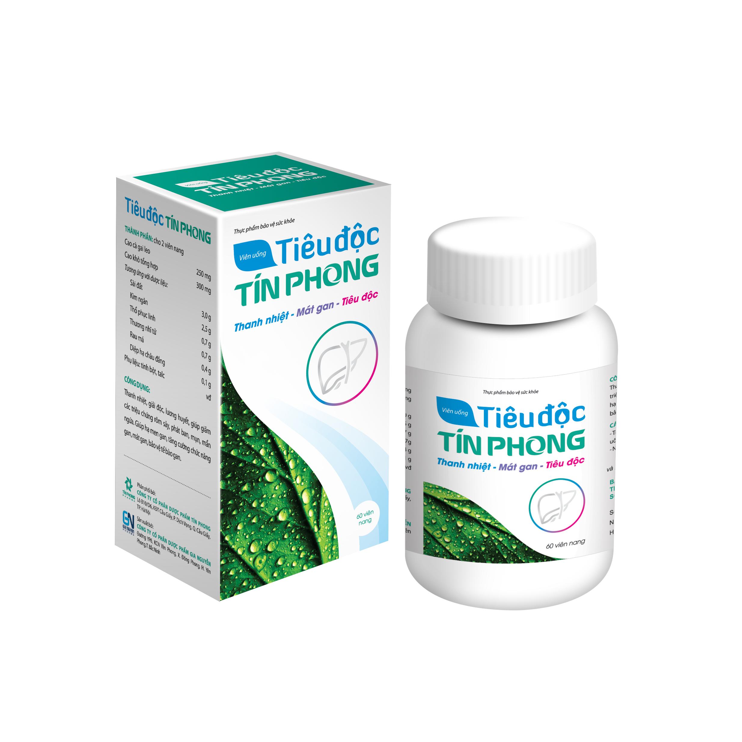 Viên Uống Tiêu Độc Tín Phong - Thanh nhiệt, mát gan, tiêu độc - Lọ 60 viên nang