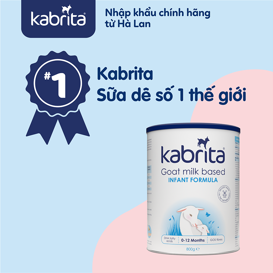 Sữa dê Kabrita số 1 cho trẻ từ 0-12 tháng - Lon 800g