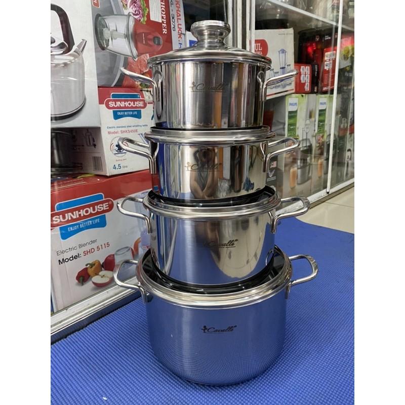 Bộ nồi INOX bộ 3 và bộ 4 cái innox 304