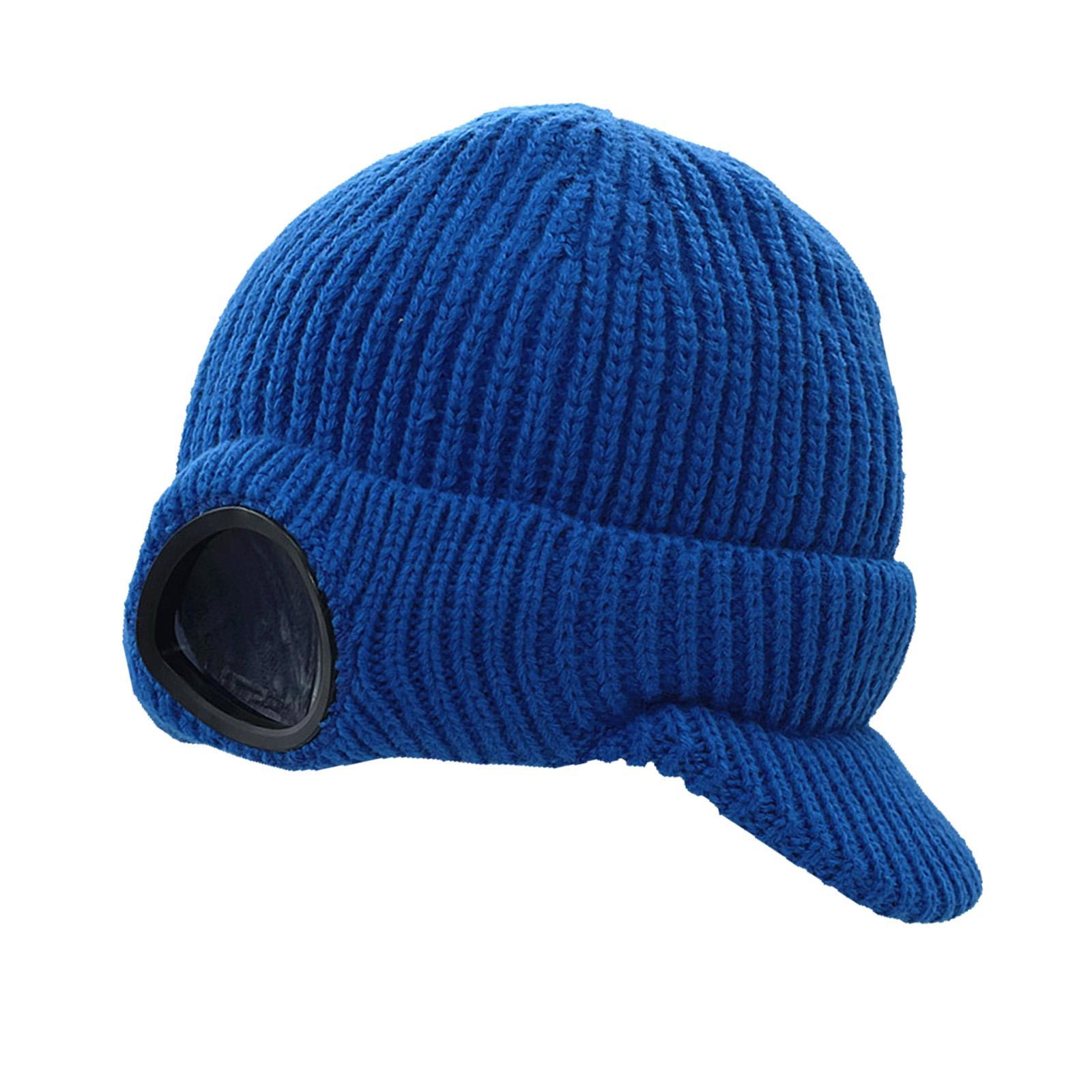 Men's Knit Newsboy Hat Goggles Beanie Warm Cap Windproof Unisex Adults