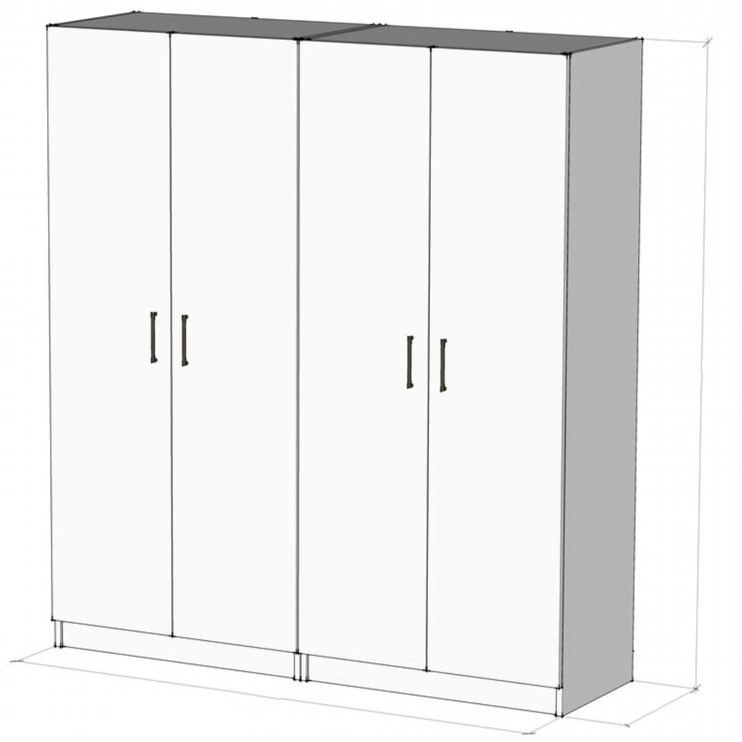 Tủ quần áo gỗ hiện đại SMLIFE Brook | Gỗ MDF dày 17mm chống ẩm | D160xR45xC180cm