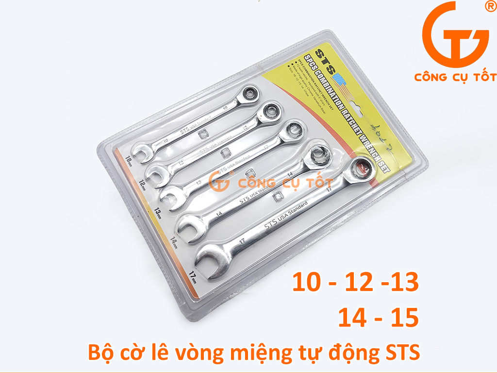 Bộ 5 cờ lê vòng miệng tự động số 10,12,13,14,17