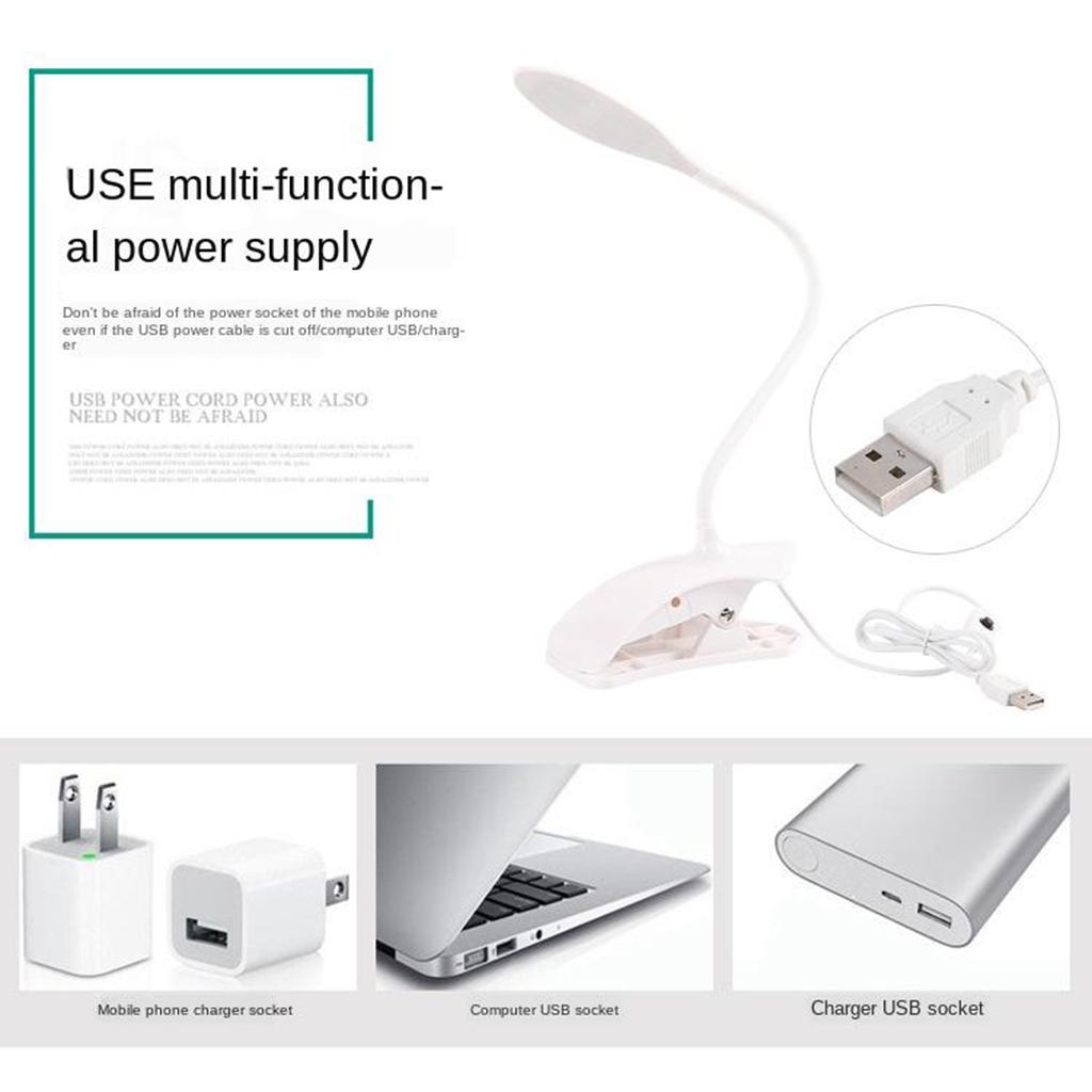Đèn kẹp thông minh linh hoạt với cổng sạc USB và cổ đèn tùy chỉnh