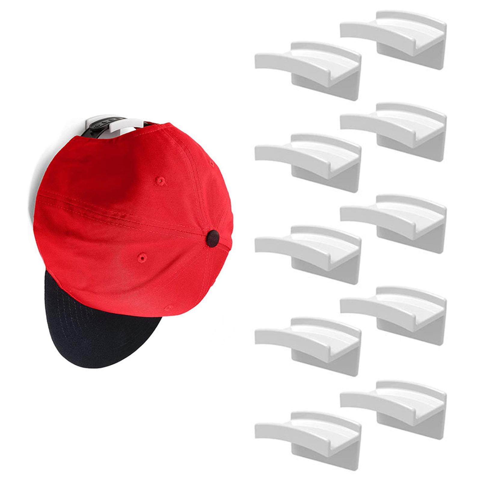 10PCS Hat Hook Self Adhesive Wall Mounted No Drilling Hat Rack Hat Hanger Holder for Hat Earphone Key Scarf