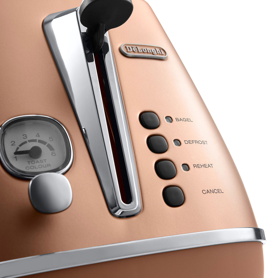 Máy Nướng Bánh Mì Distinta Delonghi CTI 2103.CP (900W) - Đồng - Hàng Chính Hãng