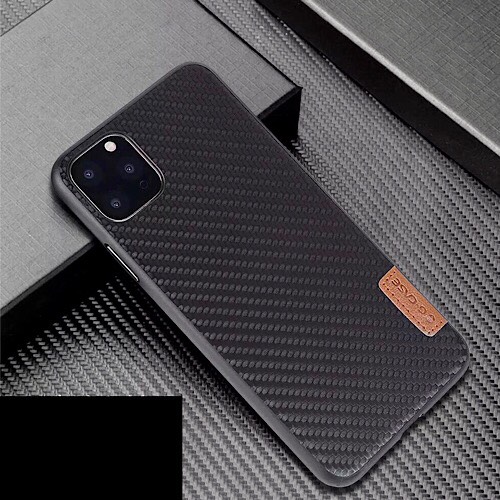 Ốp lưng cho iPhone 11 Pro Max hiệu G-Case Dark Leather Carbon mỏng 1 mm - Hàng nhập khẩu