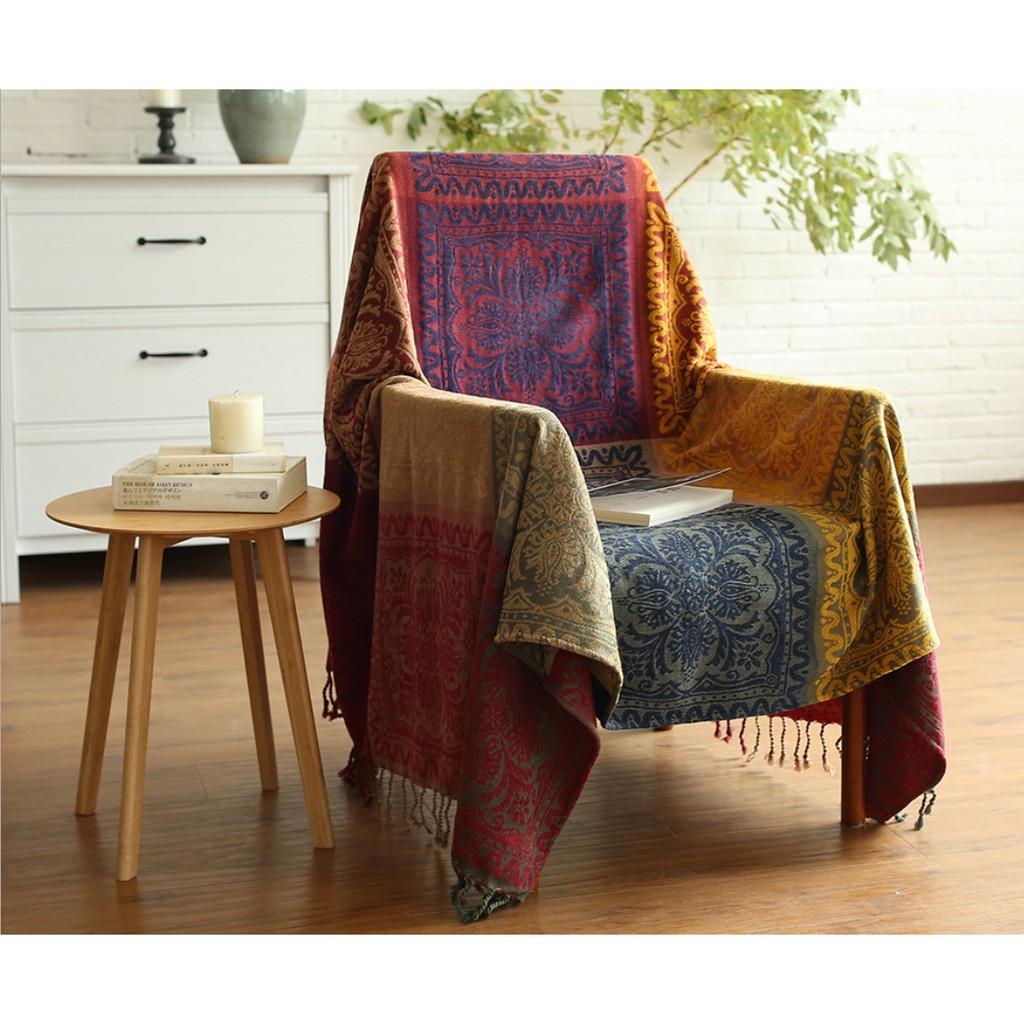 THẢM VINTAGE, THẢM THỔ CẨM, KHĂN PHỦ SOFA SIÊU MỀM MỊN 190x150CM