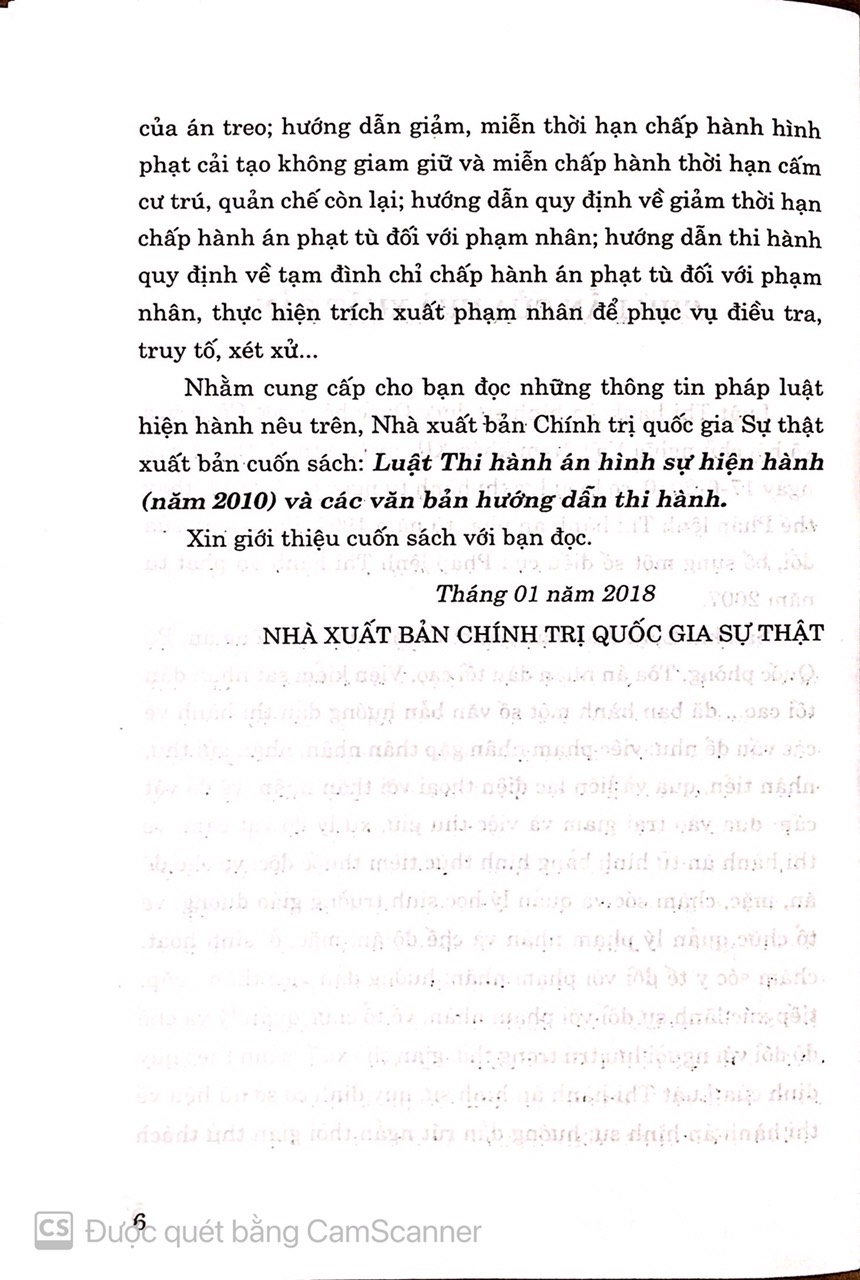 Luật thi hành án hình sự hiện hành  và các văn bản hướng dẫn thi hành