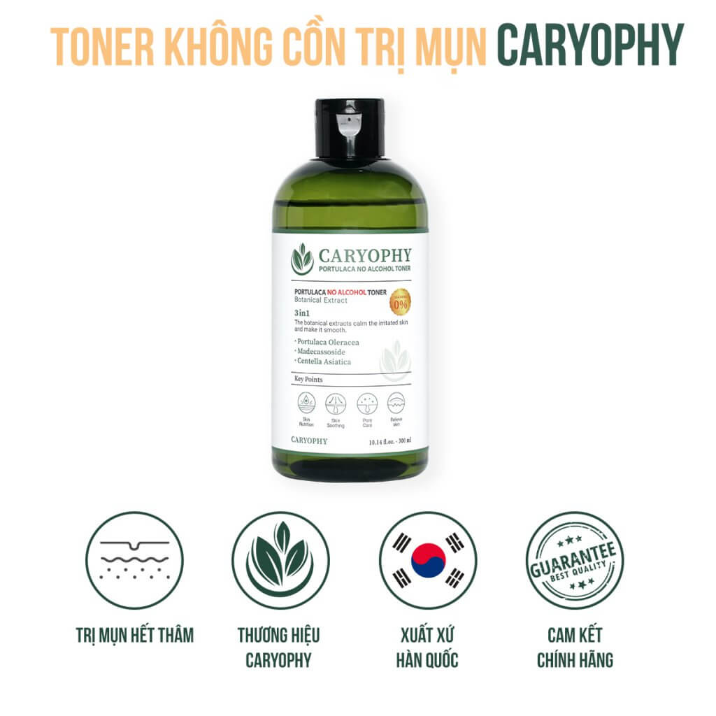 Combo Nước hoa hồng Caryophy Portulaca Toner 300ml + Serum dưỡng ẩm Caryophy Portulaca Ampoule 10ml