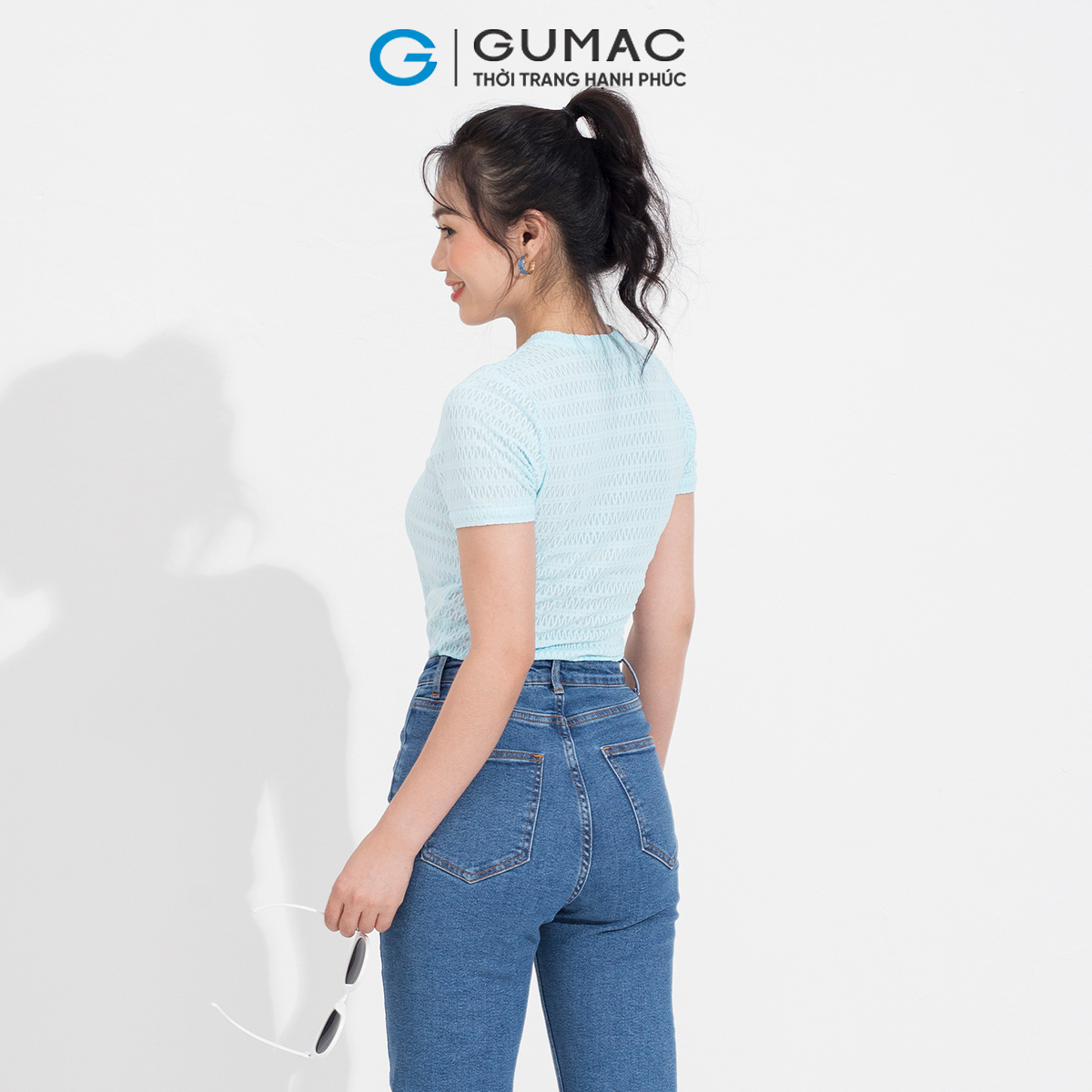 Áo thun dệt họa tiết GUMAC ATD05037