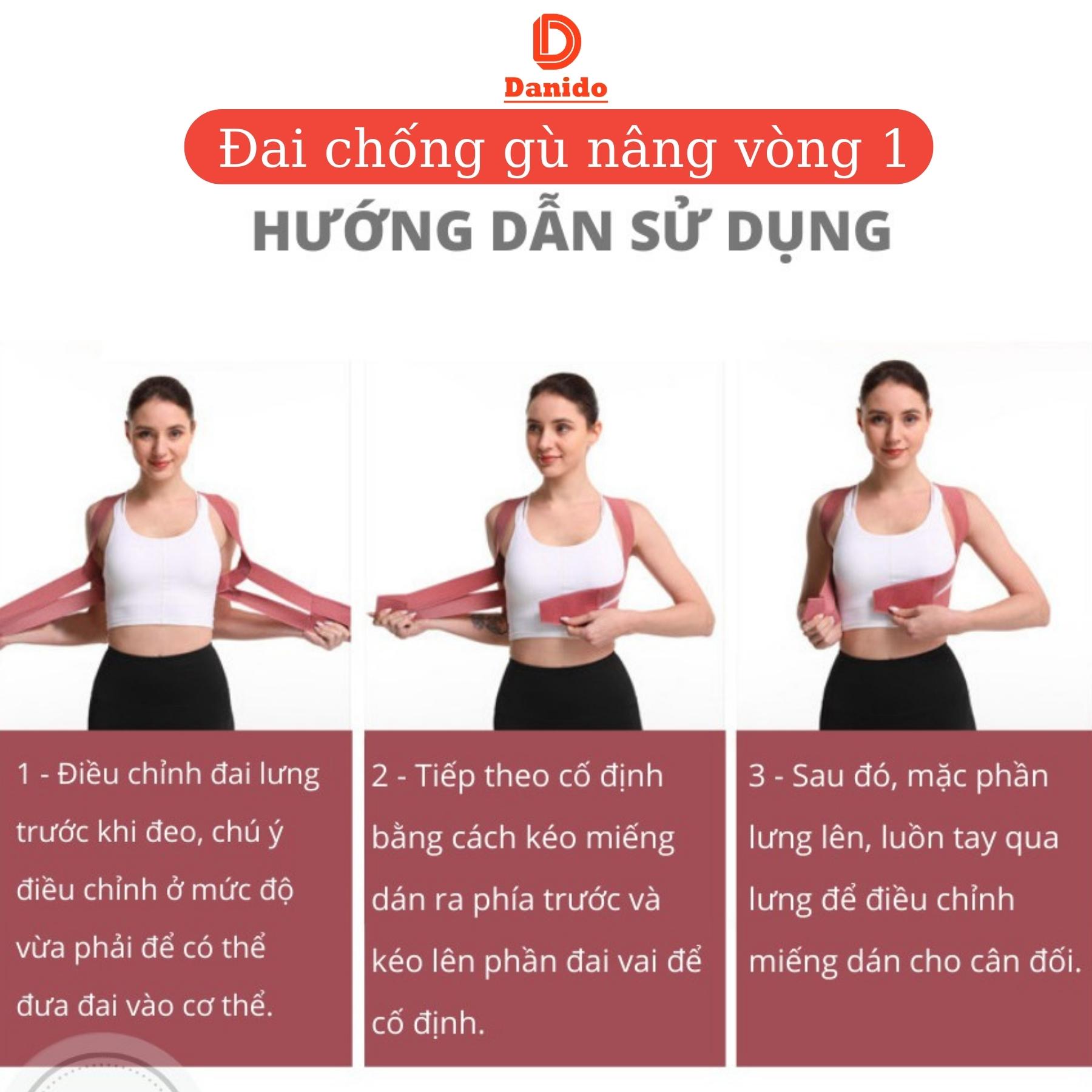 Đai chống gù lưng cải tiến 4.0 mới giúp định hình lưng thẳng khi tập thể dục thể thao - Hàng chính hãng D Danido