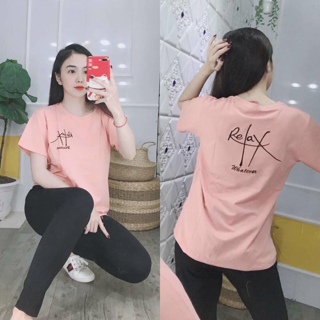 Bộ thun nữ đồ mặc nhà chất vải cotton co giãn