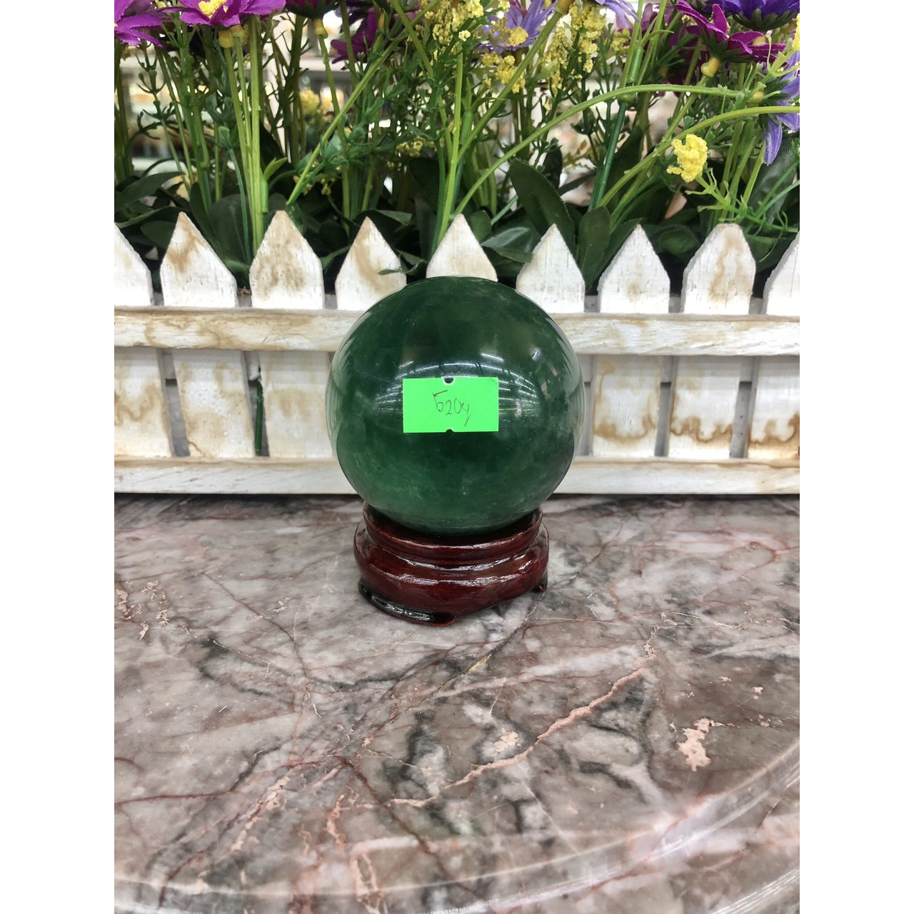 Quả cầu phong thủy đá thạch anh xanh - Đường kính 6,5cm; 6,6cm; 6,7cm; 6,9cm và 7,1cm