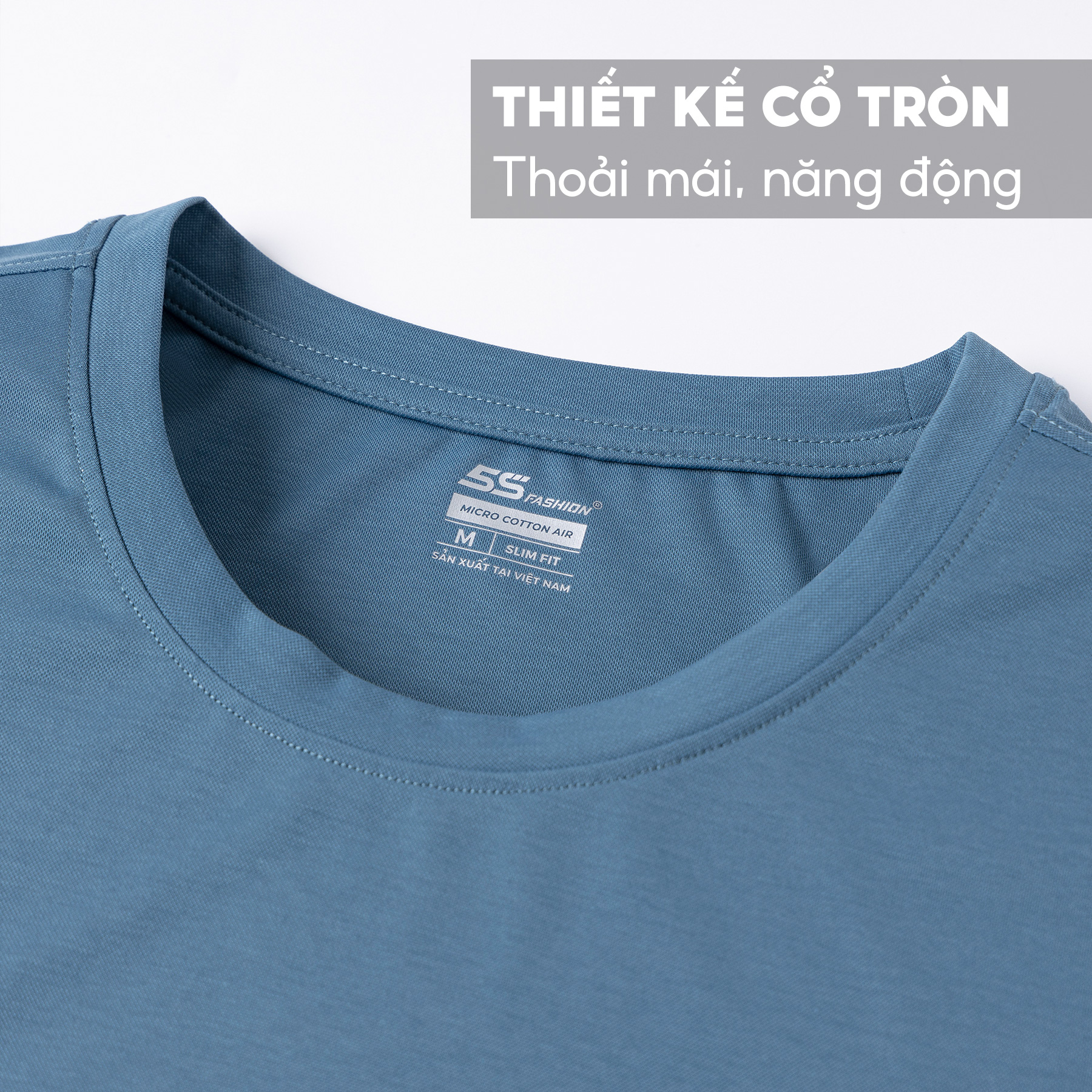 Áo Phông Nam Tay Ngắn 5S Phối Màu, Vải Cotton Premium Cao Cấp, Thoáng Mát, Trẻ Trung (00TSO23001)