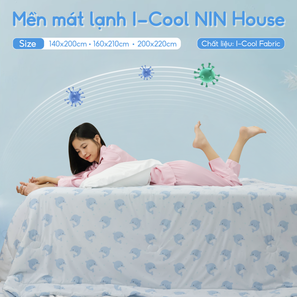 [CHĂN HÈ MÁT LẠNH] Mền lạnh I Cool Advance NIN House NM8028 160x210cm | Chăn chần cotton Ice Silk, Chăn điều hoà nhiều độ