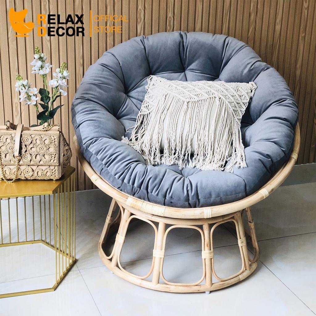 Ghế Papasan Mây Tự Nhiên 100% Đường Kính 100cm Ngồi Đọc Sách Thư Giãn Hàng Chính Hãng Bảo Hành 12 Tháng