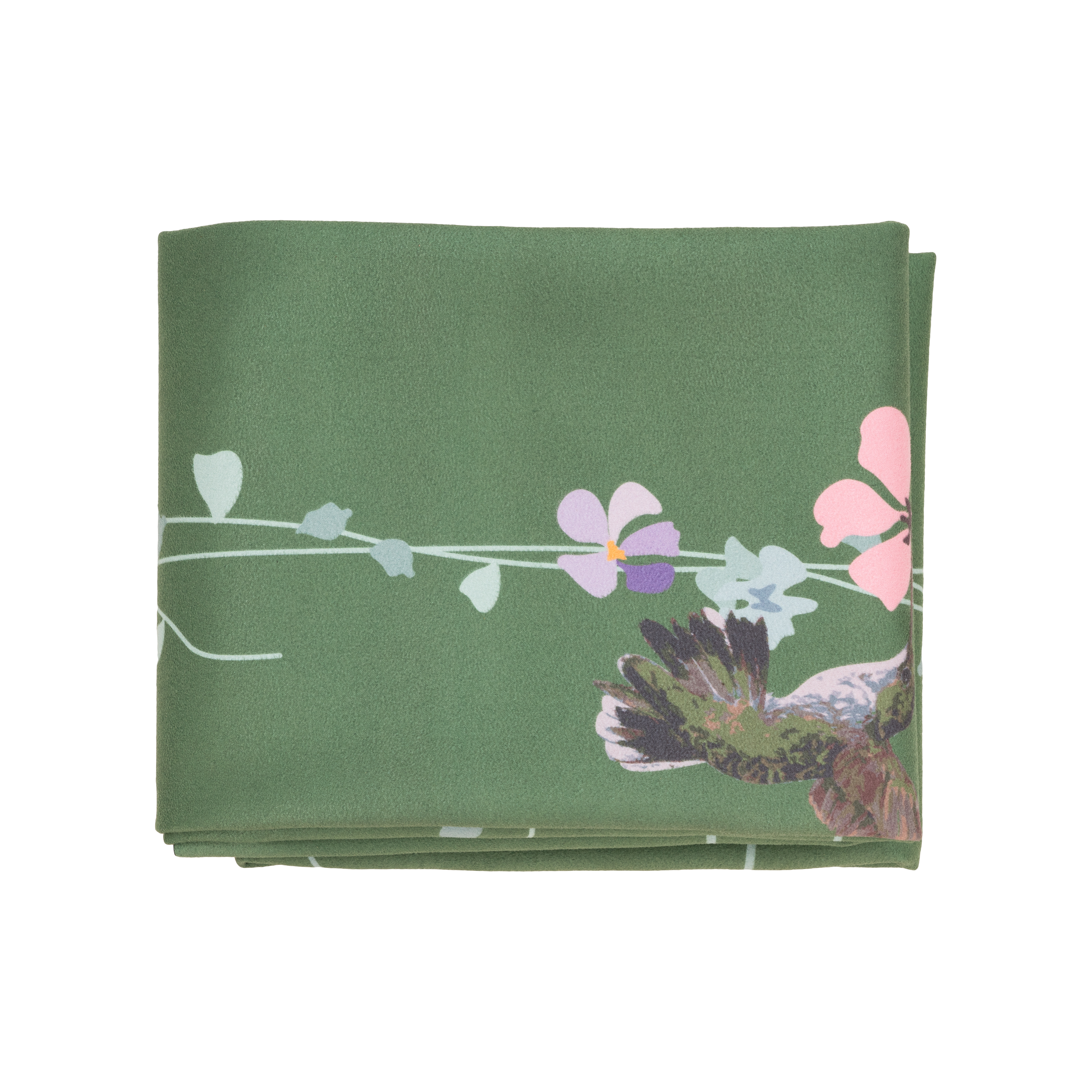 Thảm tập yoga du lịch cao cấp chính hãng Yvonne, Hummingbird - Green Moss - (TẶNG KÈM 3 PHẦN QUÀ) dày 1,5mm gấp gọn, bề mặt nhám, siêu bám, ưa mồ hôi, dễ vệ sinh, chất liệu cao su tự nhiên