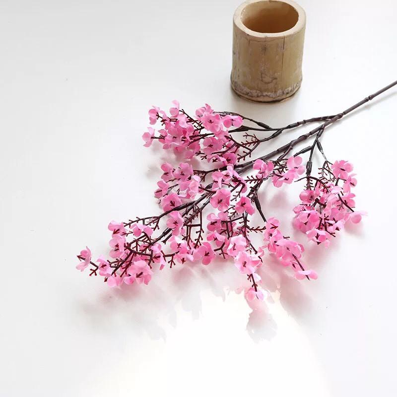 Hoa Giả - Cành Hoa Đào Rừng Tuyệt Đẹp Cành Cao 50cm Trang Trí Nhà Cửa HD-001