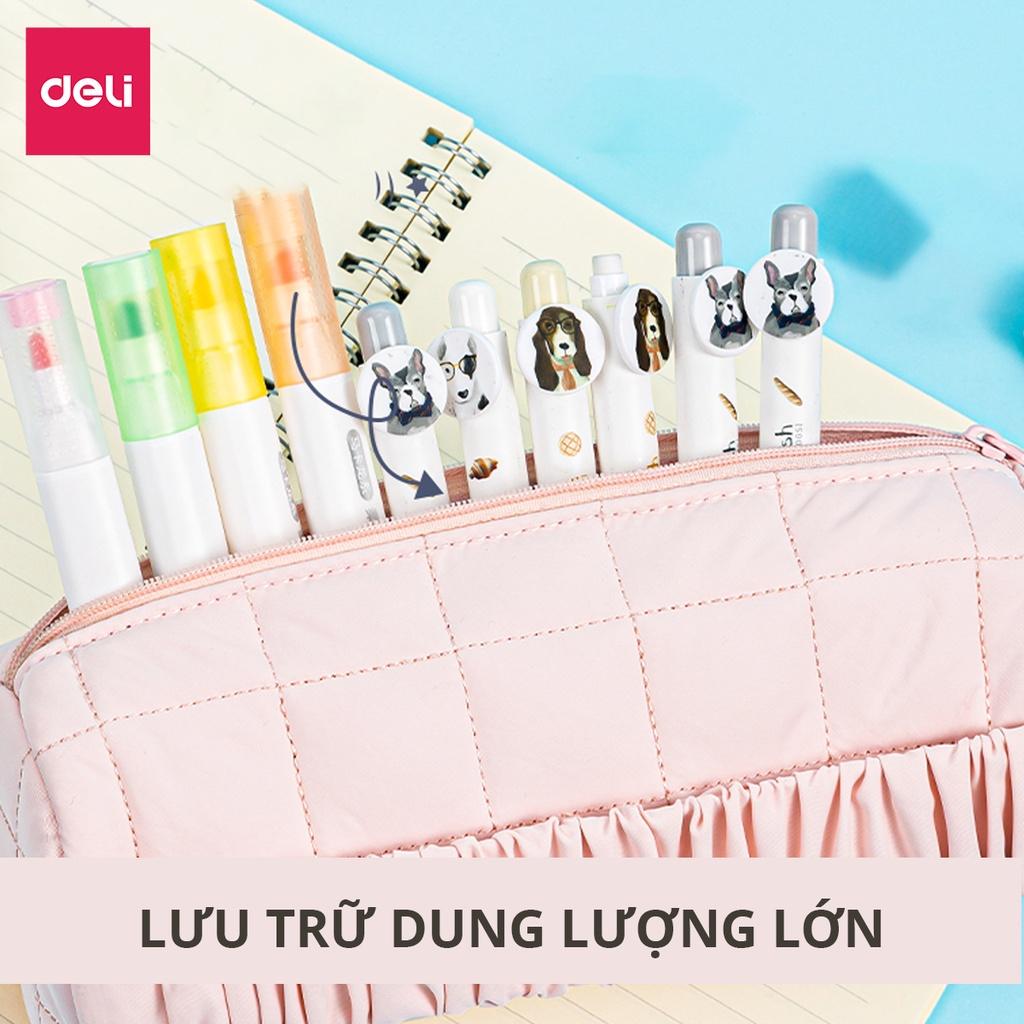 Túi Hộp Đựng Bút Vải Cotton Cute Xinh Xắn Màu Pastel Deli - Phù Hợp Cho Học Sinh Văn Phòng Đựng Đồ Dùng Cá Nhân Mĩ Phẩm Đồ Du Lịch - 67065