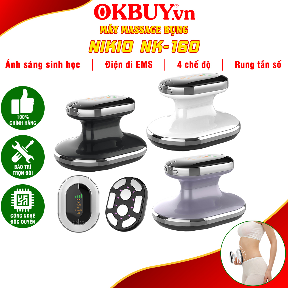 Máy Massage Bụng Cầm Tay Nikio NK-160 - Công Nghệ Sóng RF, EMS Giúp Săn Chắc Body