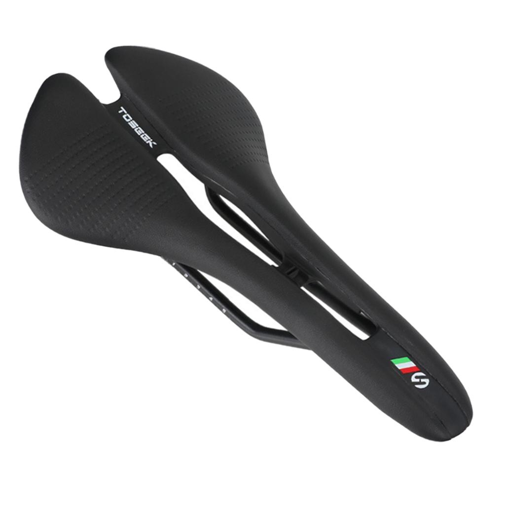 2xBicycle Seat Saddle Racing Road Cycling Hollow Shockproof Saddle Pad Black