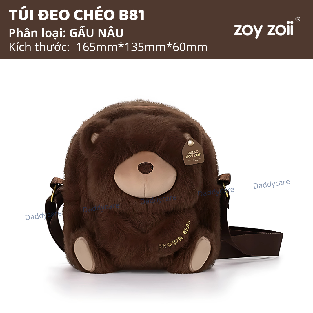 Túi đeo chéo gấu bông cho bé gái bé trai Zoyzoii B81 Kids Crosbody Bag
