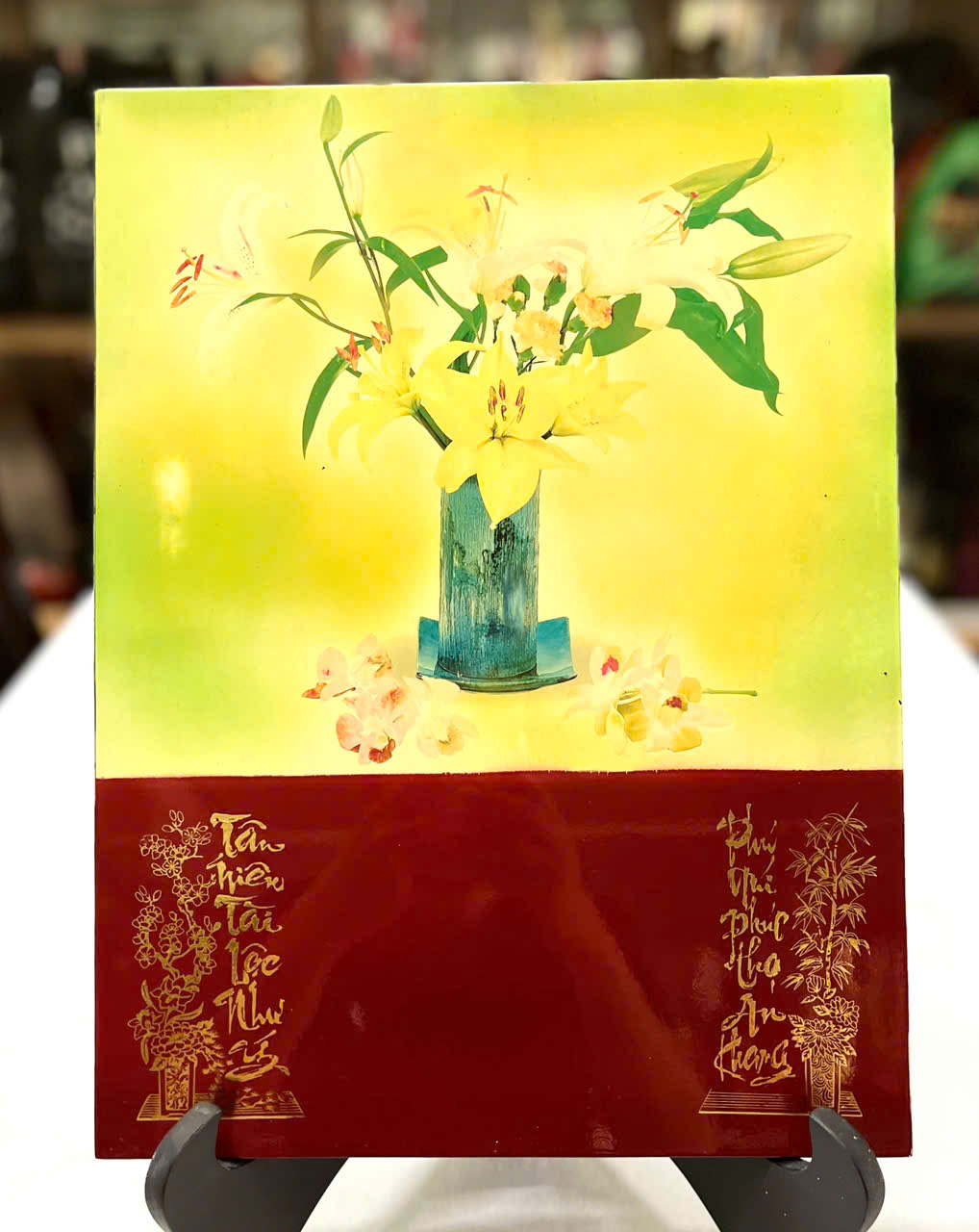 Tranh lịch sơn mài cao cấp Thanh Bình Lê size 30x40 cm treo tường, trang trí nhà cửa, văn phòng, quà tặng tân gia, tặng