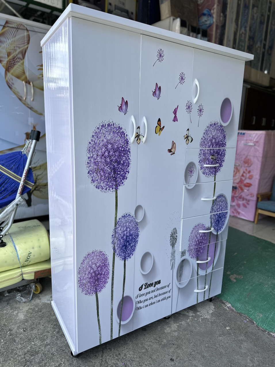 Tủ áo in 3D Tundo nhiều ngăn người lớn L1 1m05 x 1m6 x 51 cm