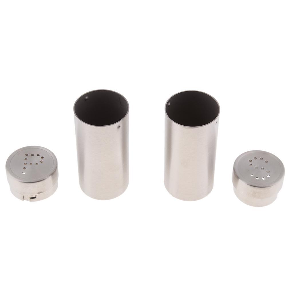 2Set 4Pcs Stainless Steel Salt Pepper Shaker 3.8x8.8cm/1.5x3.5 inch