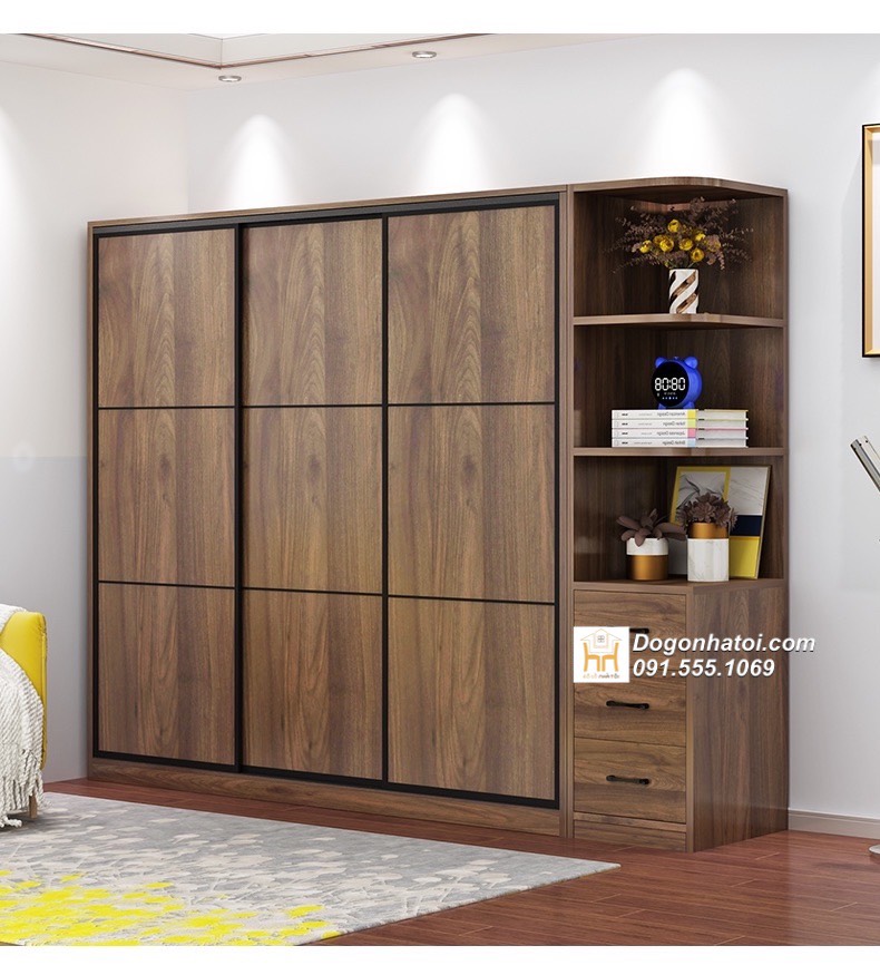 Tủ quần áo cánh lùa gỗ công nghiệp đẹp 2m x 1m8 - TA231