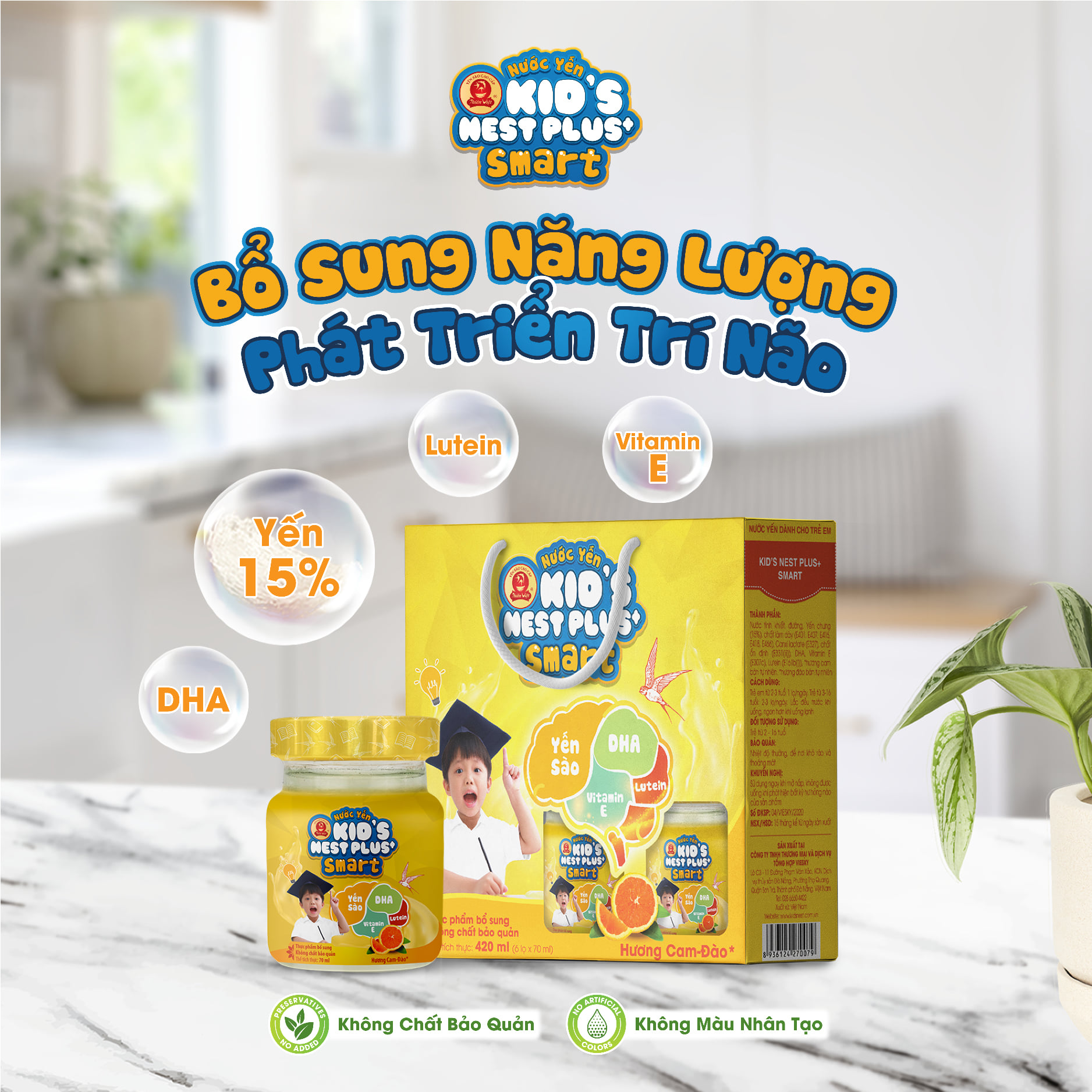 Nước yến sào cho trẻ em Kid's Nest Plus+ Ăn Ngon Cao Lớn (1 hũ x 70ml)