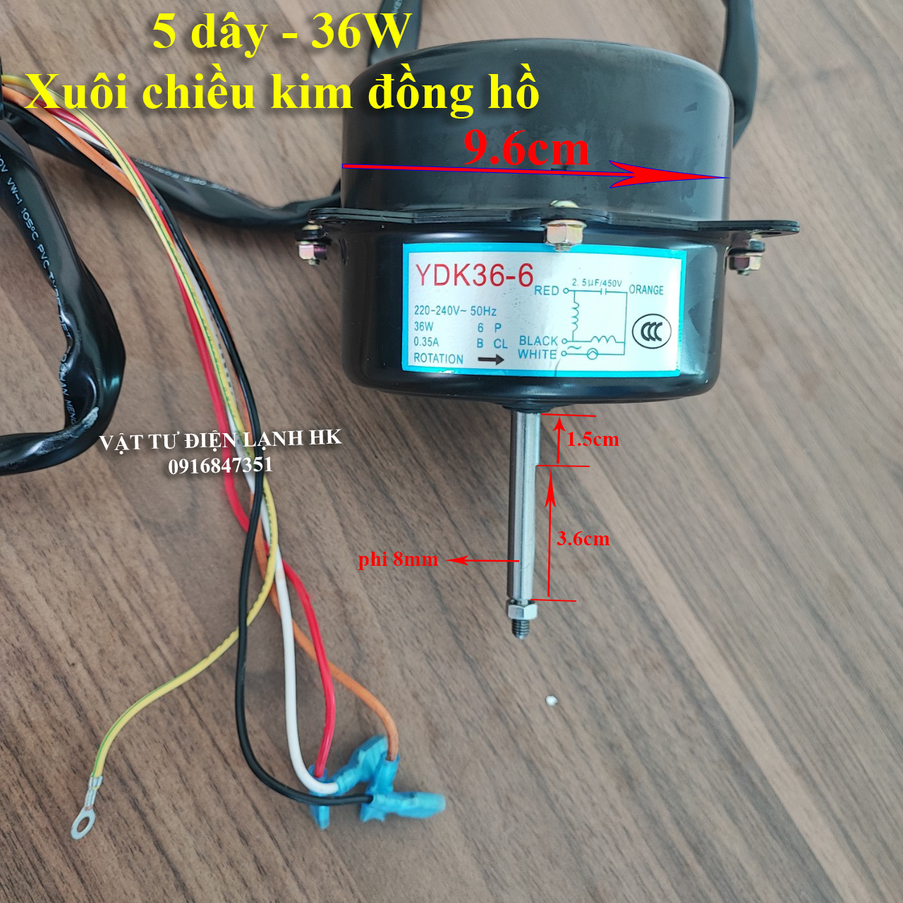 Motor động cơ quạt cục nóng 27W 36w 5 dây loại tốt