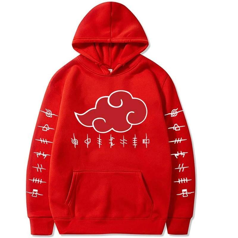 Áo hoodie Anime Akatsuki In Hình Có Mũ Nam Nữ Harajuku Dạo Phố Áo Thun Unisex Oversized Hoody