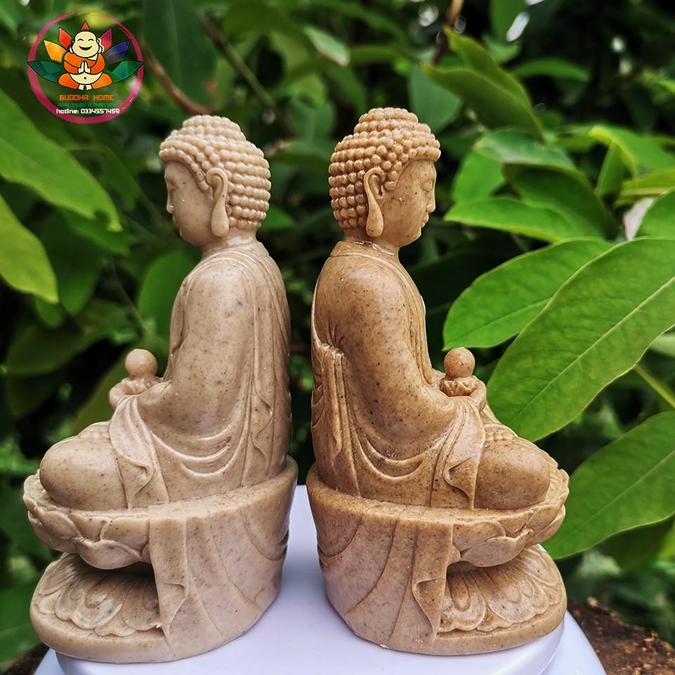 ️️ Tượng Đá Phật Thích Ca Phong Thủy - Màu Đá - Cao 11cm