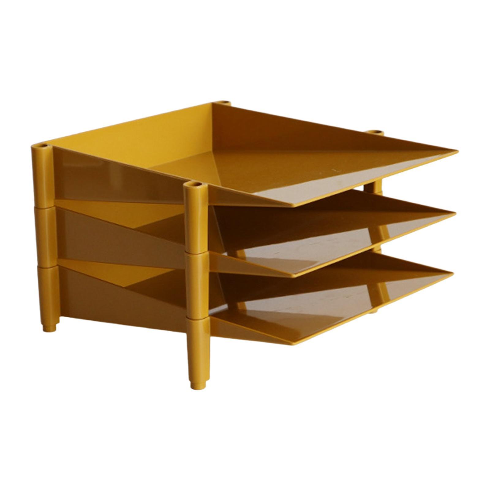 File Document Holder Paper Shelves Sorter Stackable Black