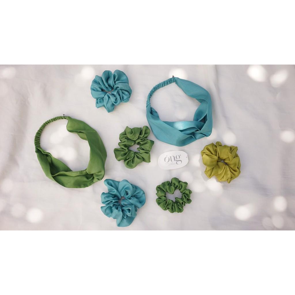 Combo 5 Dây Buộc Tóc Scrunchies Lụa Nhiều Màu, Không Gây Rụng Tóc, Mềm Mại Và Nhẹ