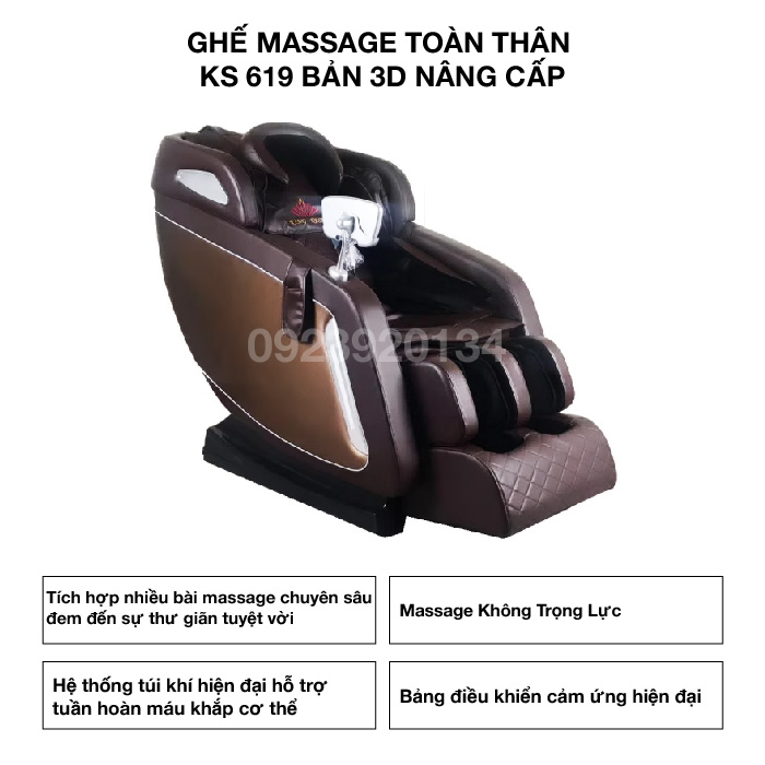 Ghế Massage Toàn Thân KS 619 Bản 3D Nâng Cấp