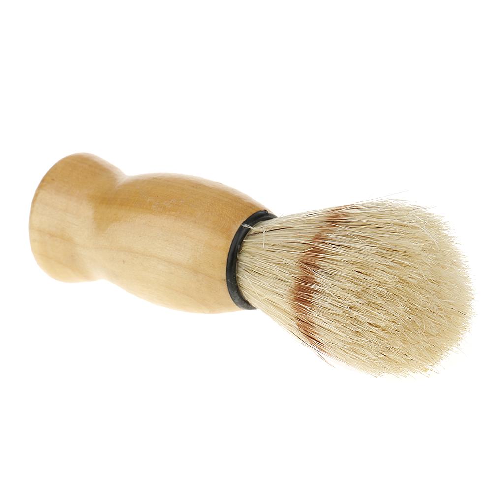 Soft Professional Barber Salon Home Hair Beard Shave Shaving Brush Wooden Handle Tool