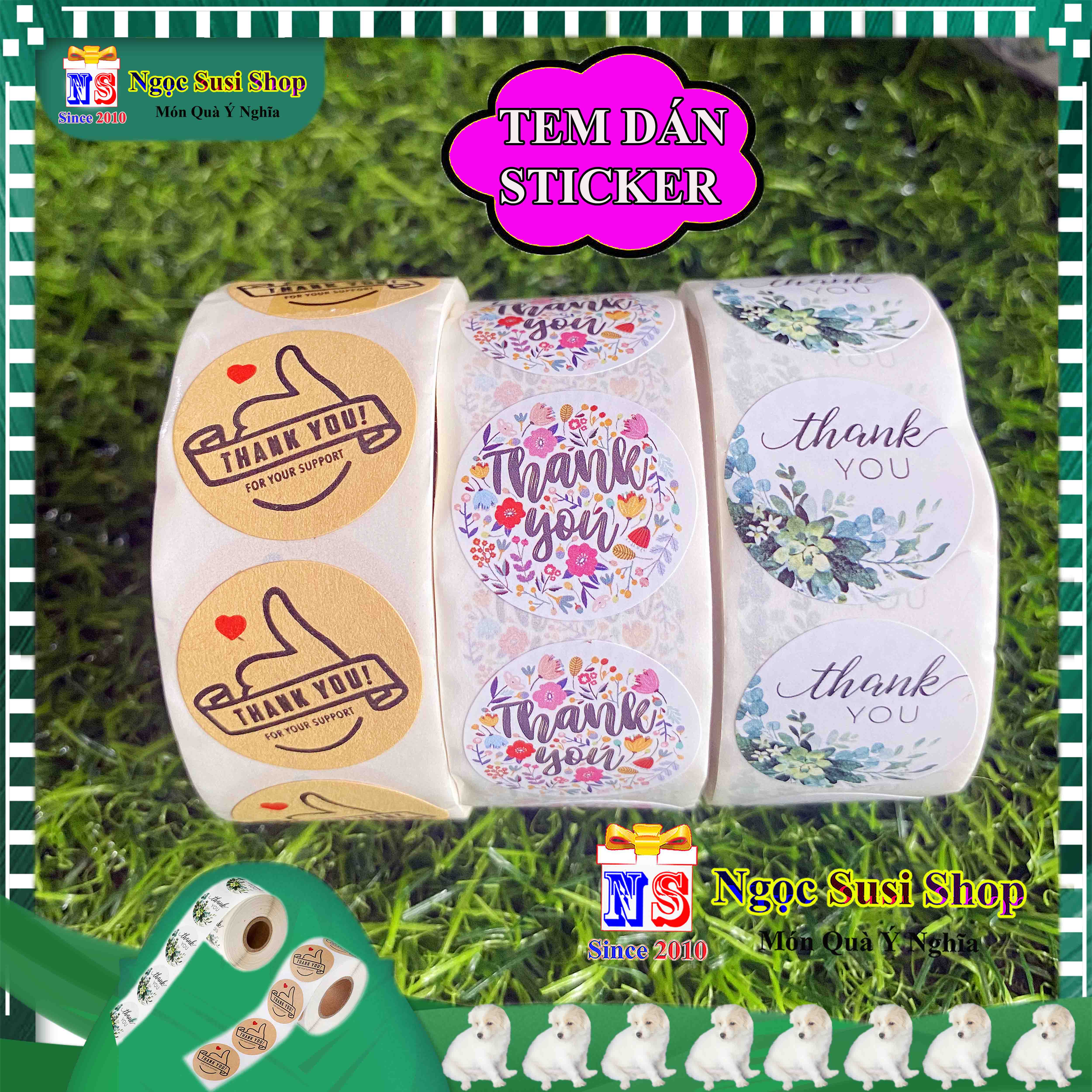 50 STICKER DECAL TEM NHÃN DÁN THANK YOU CẢM ƠN - GIAO NGẪU NHIÊN MẪU