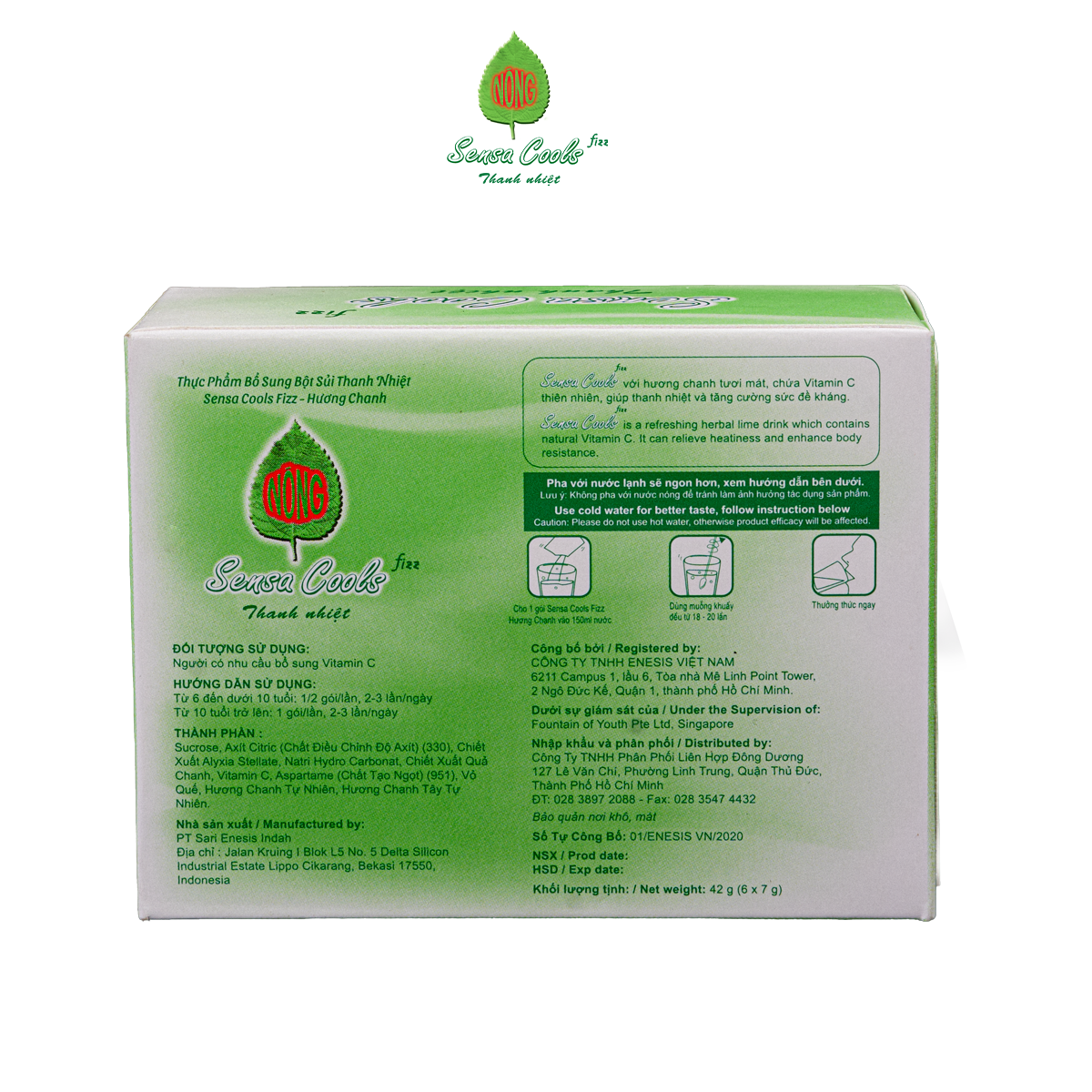 BỘT SỦI THANH NHIỆT SENSA COOLS FIZZ