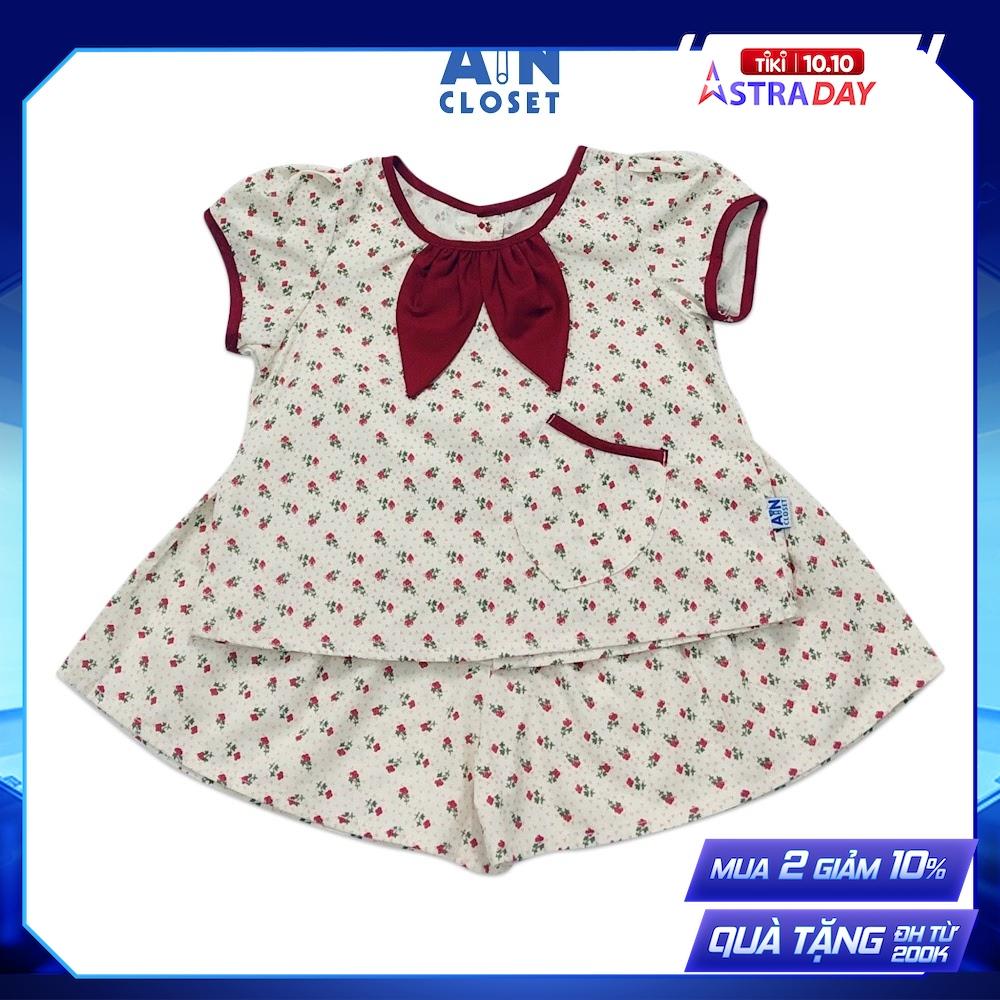 Bộ quần áo ngắn bé gái họa tiết Nhí nơ đỏ quần váy cotton - AICDBTANNNYJ - AIN Closet