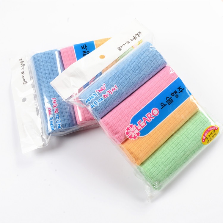 Combo 4 Khăn lau xe đa năng Hàn Quốc 100% Microfiber KT 30x40cm chuyên dụng lau kính và nội thất, thấm hút tốt không bụi vải