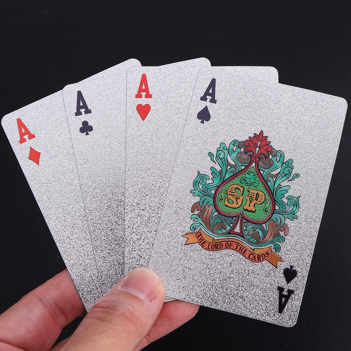 Bài Tây Poker Mạ Si BẠC Cao Cấp Phủ Nhũ BẠC Chính Hãng Amalife – Bộ 54 Lá Bài Pocker Nhựa Dẻo Chống Thấm Nước Chống Gãy Màu Bạc