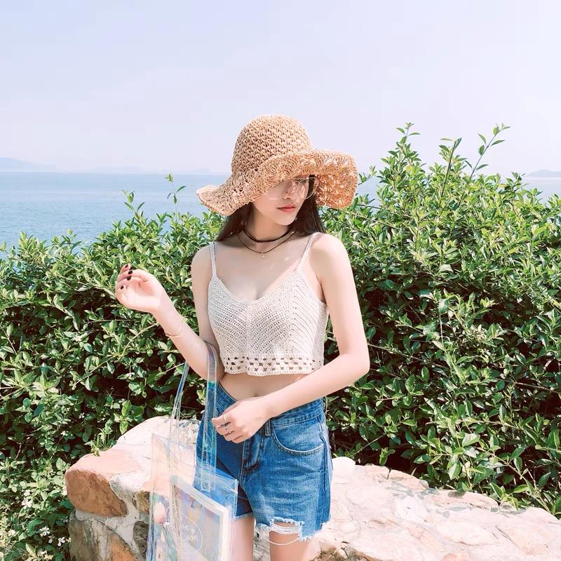 Áo 2 dây đan móc đi biển siêu xinh
