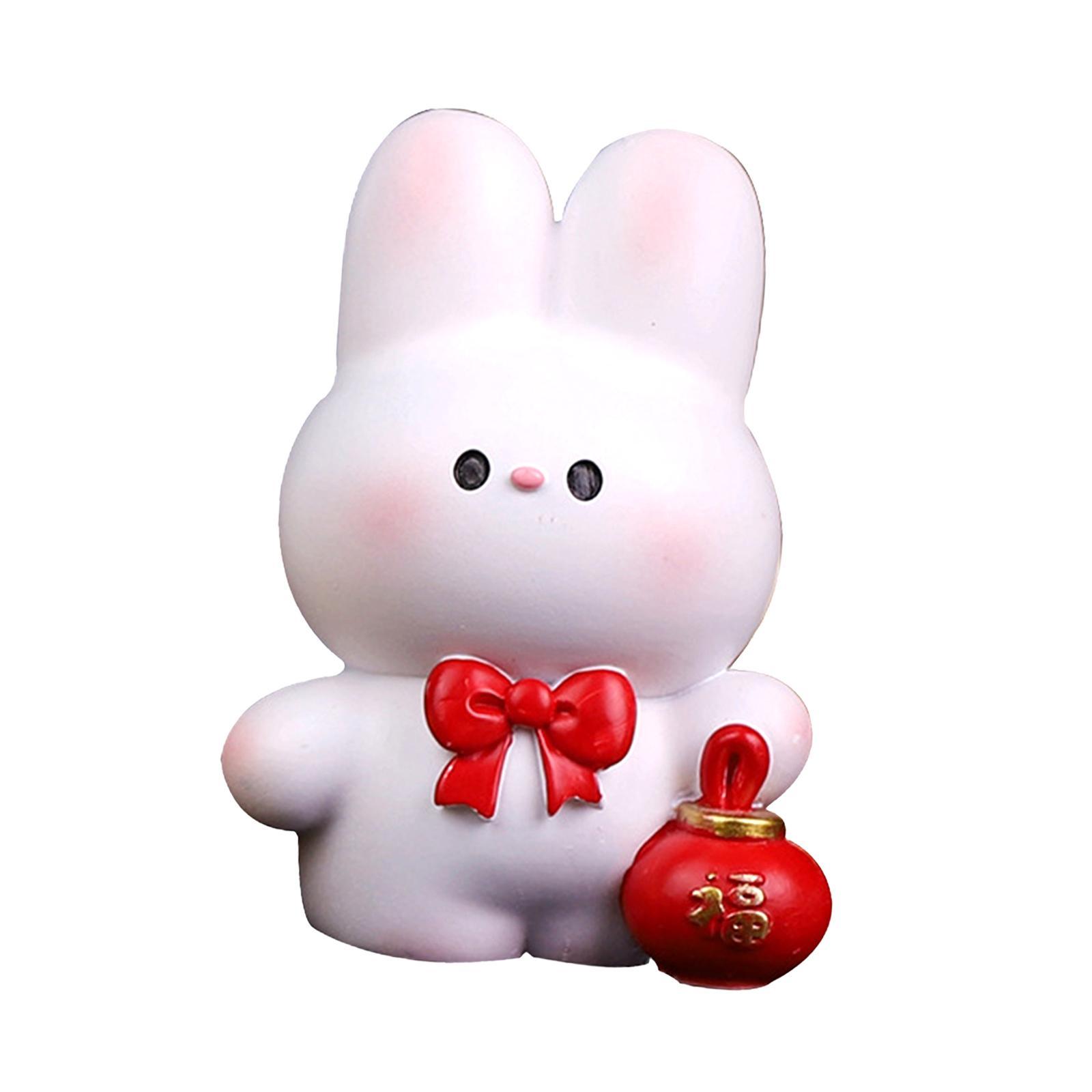 Resin Rabbit Figurine Car Dashboard Home Decor Rabbit Statue