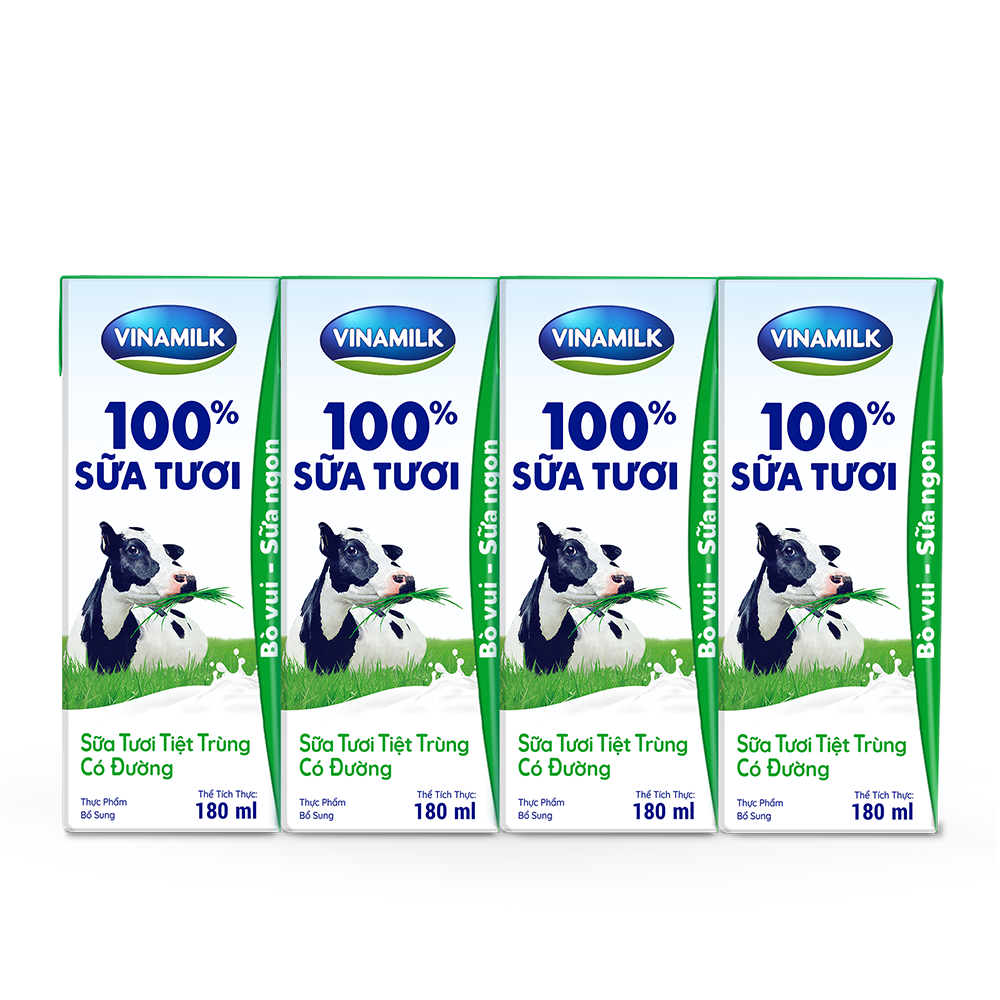 Thùng 48 Hộp Sữa Tươi Tiệt Trùng Vinamilk 100% Có Đường (180ml)