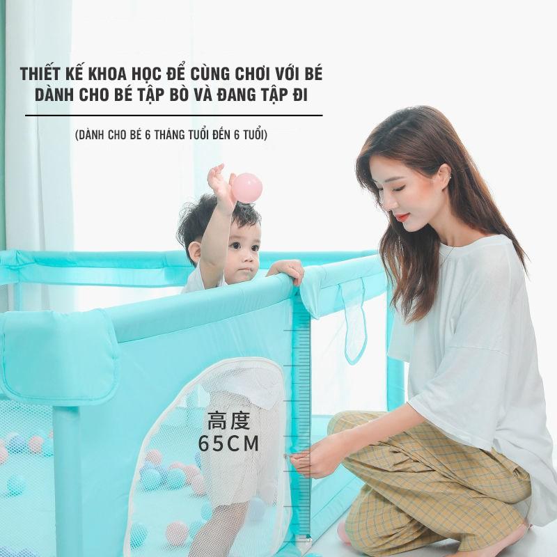 Cũi Chơi Bóng Mini Dành Cho Bé Sân Chơi Nhà Banh Mini Kích Cỡ 1.5m X 2m Tặng Kèm 100 Bóng Sắc Màu