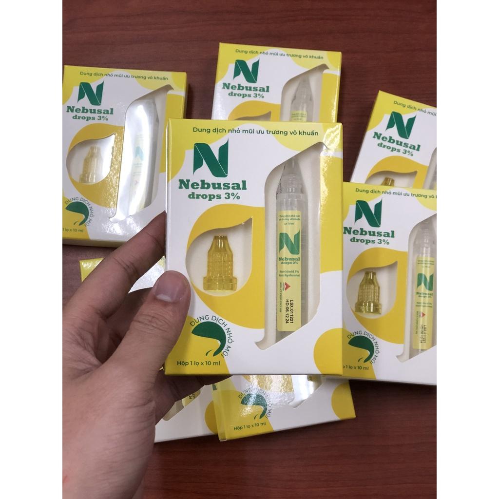 Dung Dịch Nhỏ Mũi Nebusal Drops 3% (10ml) - Giảm nghẹt mũi sổ mũi - Công thức an toàn cho trẻ sơ sinh và trẻ nhỏ.