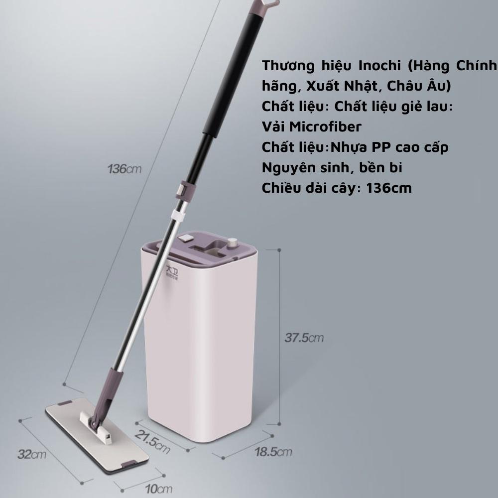 Cây lau nhà (cây &amp; bông lau) chữ nhật MOP Z9 Bộ Cây Lau Nhà Thông Minh Kèm Thùng inochi gồm chổi lau nhà và dụng cụ